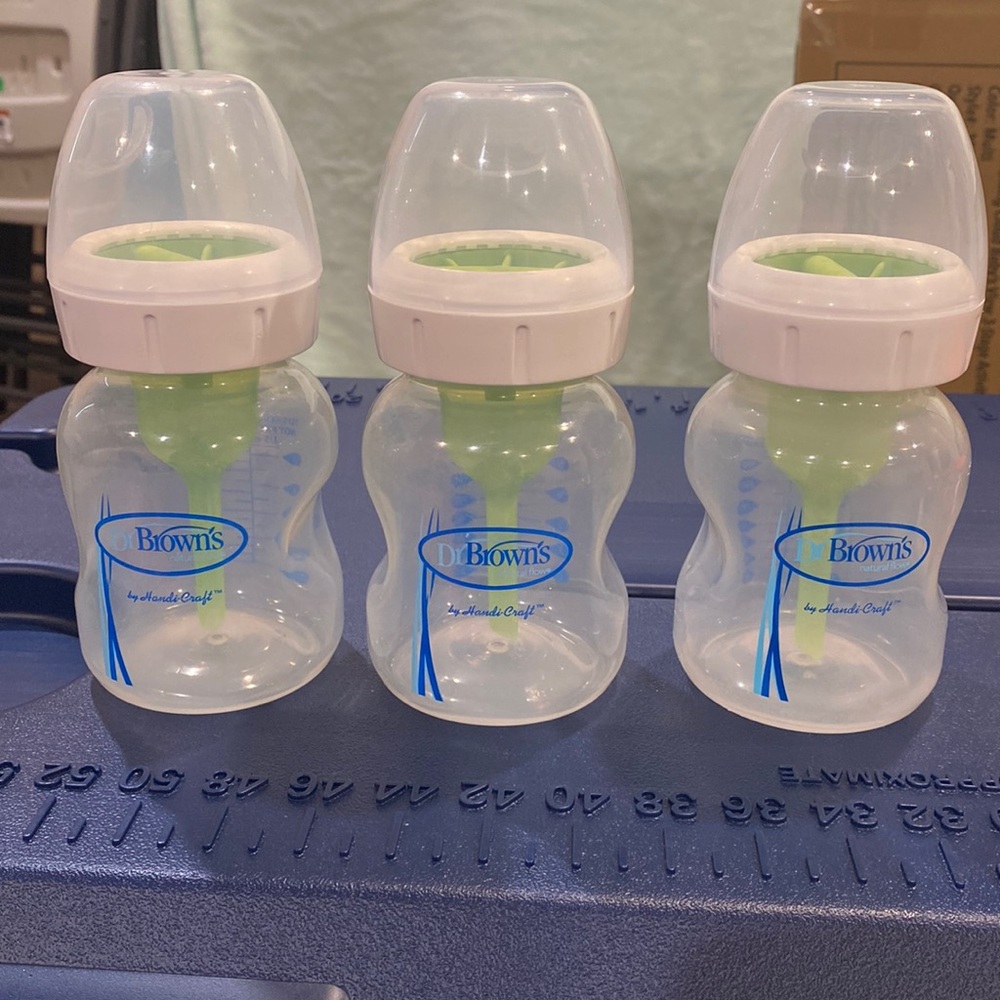 Dr Browns 5oz Anti-Colic wide neck plastic baby’s bottle 3 pack